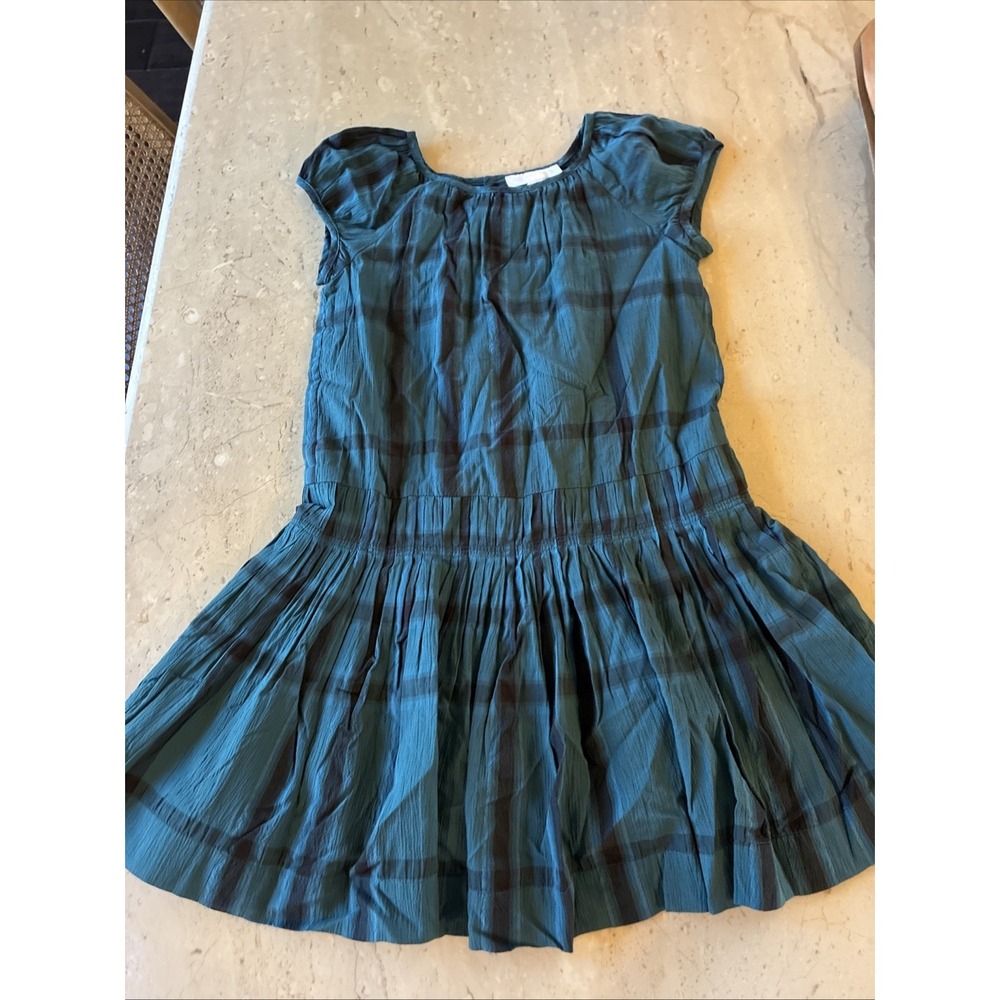 Girl Burberry Plaid Dress Green Size 7Y